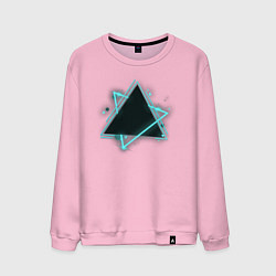 Свитшот хлопковый мужской Треугольник неон, цвет: светло-розовый