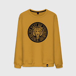 Свитшот хлопковый мужской Живи быстро, умри молодым, цвет: горчичный