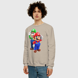 Свитшот хлопковый мужской Mario Bros, цвет: миндальный — фото 2