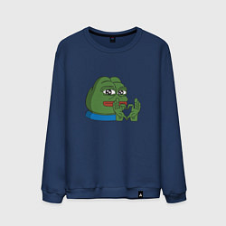Свитшот хлопковый мужской Pepe love пепе лов, цвет: тёмно-синий