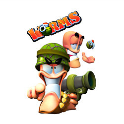 Свитшот хлопковый мужской Worms3D, цвет: белый — фото 2