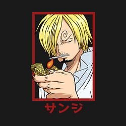 Свитшот хлопковый мужской Санджи закуривает, цвет: черный — фото 2