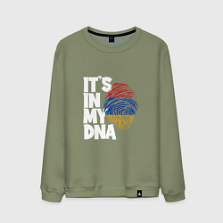 Свитшот хлопковый мужской ДНК - Армения, цвет: авокадо
