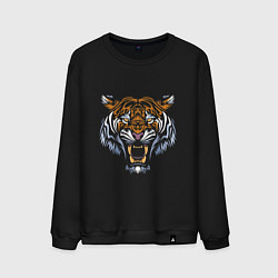 Свитшот хлопковый мужской Tiger Shadow, цвет: черный