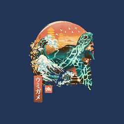 Свитшот хлопковый мужской Черепаха Япония, цвет: тёмно-синий — фото 2