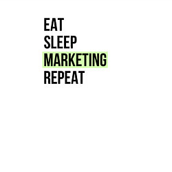 Свитшот хлопковый мужской Eat Sleep Marketing Repeat, цвет: белый — фото 2