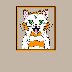 Свитшот хлопковый мужской Кот с улыбкой, цвет: миндальный — фото 2