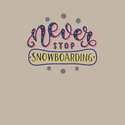 Свитшот хлопковый мужской NEVER STOP SNOWBOARDING, цвет: миндальный — фото 2