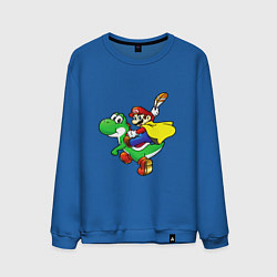 Свитшот хлопковый мужской Yoshi&Mario, цвет: синий
