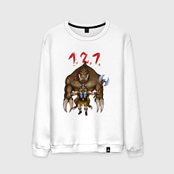 Свитшот хлопковый мужской Разнос на 121, цвет: белый