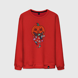 Свитшот хлопковый мужской Pumpkin Puke, цвет: красный