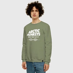 Свитшот хлопковый мужской Arctic Monkeys, группа, цвет: авокадо — фото 2