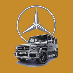 Свитшот хлопковый мужской Mercedes Gelendwagen G63 AMG G-class G400d, цвет: горчичный — фото 2