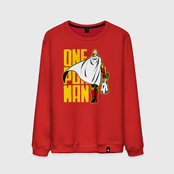 Свитшот хлопковый мужской Сайтама возвращается из супермаркета One Punch-Man, цвет: красный