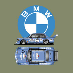 Свитшот хлопковый мужской BMW Motorsport Retro, Germany, цвет: авокадо — фото 2