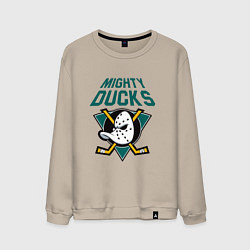 Свитшот хлопковый мужской Анахайм Дакс, Mighty Ducks, цвет: миндальный