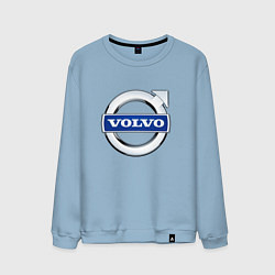 Свитшот хлопковый мужской Volvo, логотип, цвет: мягкое небо