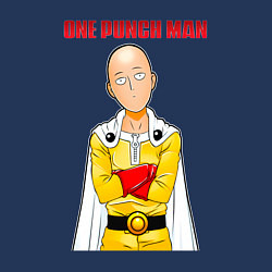 Свитшот хлопковый мужской Сайтама безразличие One Punch-Man, цвет: тёмно-синий — фото 2