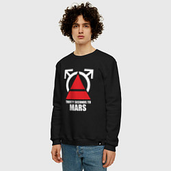 Свитшот хлопковый мужской 30 Seconds To Mars Logo, цвет: черный — фото 2