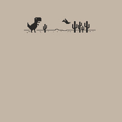 Свитшот хлопковый мужской Game over Google dino, цвет: миндальный — фото 2