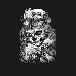 Свитшот хлопковый мужской Череп, розы и тату, цвет: черный — фото 2