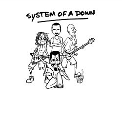 Свитшот хлопковый мужской Арт на группу System of a Down, цвет: белый — фото 2