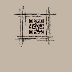 Свитшот хлопковый мужской QR за колючкой, цвет: миндальный — фото 2