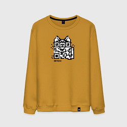 Свитшот хлопковый мужской QR-коте, цвет: горчичный