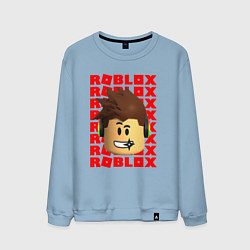 Свитшот хлопковый мужской ROBLOX RED LOGO LEGO FACE, цвет: мягкое небо