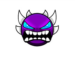 Свитшот хлопковый мужской Geometry Dash: Violet Demon, цвет: белый — фото 2