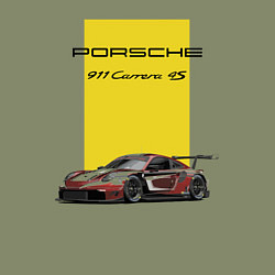 Свитшот хлопковый мужской Porsche Carrera 4S Motorsport, цвет: авокадо — фото 2