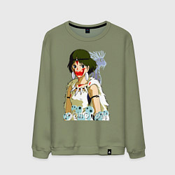 Свитшот хлопковый мужской Angry princess, цвет: авокадо