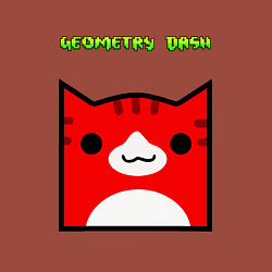 Свитшот хлопковый мужской Geometry Dash: Cat Skin, цвет: кирпичный — фото 2