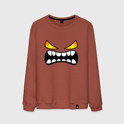 Свитшот хлопковый мужской Geometry Dash: Demon Face, цвет: кирпичный