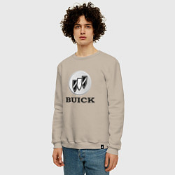 Свитшот хлопковый мужской Gray gradient Logo Buick, цвет: миндальный — фото 2