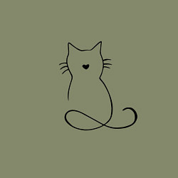 Свитшот хлопковый мужской Котик мяу, цвет: авокадо — фото 2