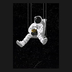 Свитшот хлопковый мужской Chill astronaut, цвет: черный — фото 2