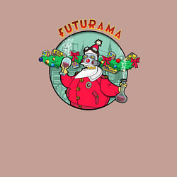 Свитшот хлопковый мужской X-mas Futurama, цвет: пыльно-розовый — фото 2