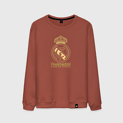 Свитшот хлопковый мужской Real Madrid gold logo, цвет: кирпичный