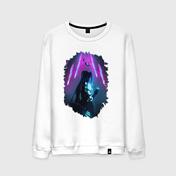 Свитшот хлопковый мужской ДЖИНКС, ЛИГА ЛЕГЕНД ARCANE JINX, цвет: белый