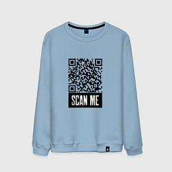 Свитшот хлопковый мужской QR Scan, цвет: мягкое небо