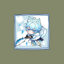 Свитшот хлопковый мужской Котик Чун Юй в деле, цвет: авокадо — фото 2