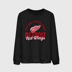 Свитшот хлопковый мужской Detroit Red Wings Детройт Ред Вингз, цвет: черный