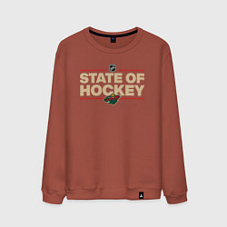 Свитшот хлопковый мужской Minnesota Wild NHL Миннесота Уайлд НХЛ, цвет: кирпичный