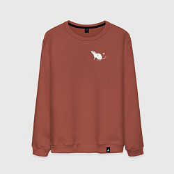 Свитшот хлопковый мужской БЕЛАЯ КРЫСА СЕРДЕЧКО, цвет: кирпичный