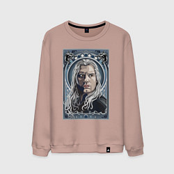 Свитшот хлопковый мужской ВЕДЬМАК НЕТФЛИКС, цвет: пыльно-розовый