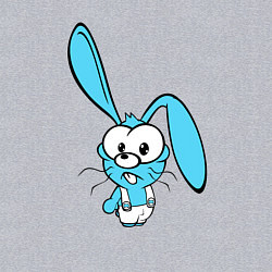 Свитшот хлопковый мужской Заяц пучеглазый голубенький, цвет: меланж — фото 2