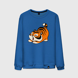 Свитшот хлопковый мужской Милый тигренок cute tiger, цвет: синий
