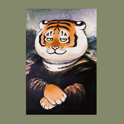 Свитшот хлопковый мужской Тигр - Мона Лиза, цвет: авокадо — фото 2