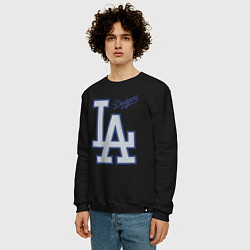 Свитшот хлопковый мужской Los Angeles Dodgers - baseball team, цвет: черный — фото 2